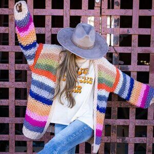 Knit Cardigan- Multicolored